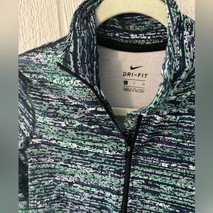 Nike Dri-FIT Quarter Zip Long Sleeve Women’s Small Blue Green